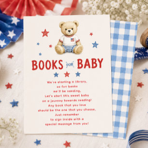 Rote Weiße & Fällige Bücher für Baby-Karte Begleitkarte