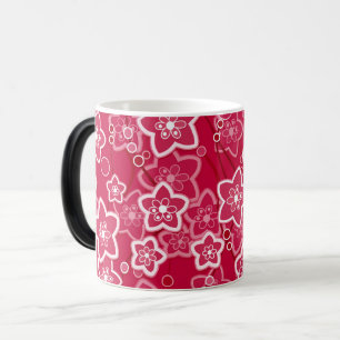 rote weiße floral rustikale Mode Muster Retro Verwandlungstasse