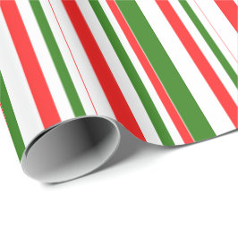 Rote, weiße, grüne Weihnachtsstreifen Geschenkpapier