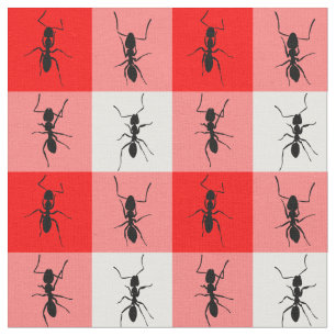 Rote weiße Karos der Ameisenpicknick-Decke Stoff