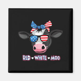 Rote Weiße Moo Kuh Patriotisches landwirtschaftlic Magnet