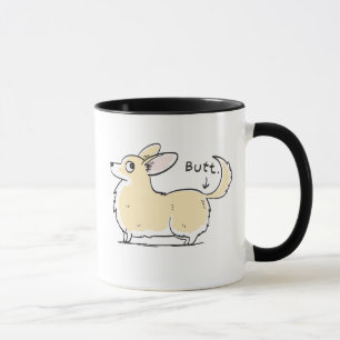 Rote/weiße Pembrokecorgi-(mit dem Schwanz) Tasse