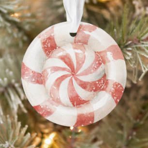 Rote Weiße Pfefferminz-Weihnachtsbonbons Ornament