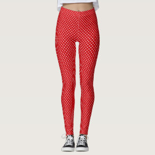 Rote & Weiße Polka-Punkt-Aktivleggings Leggings