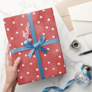 Rote Weiße Punkte Valentinstag Geschenkpapier