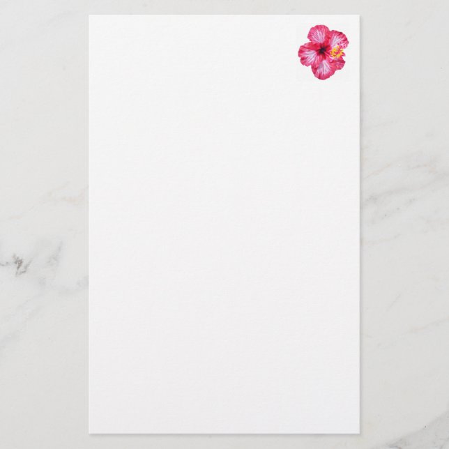 rote weiße rosa Hibiskusaloha Blume Briefpapier (Vorderseite)
