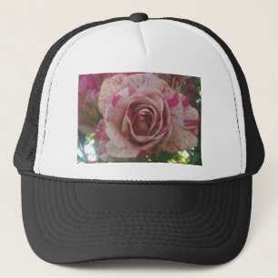 Rote weiße Rose Truckerkappe