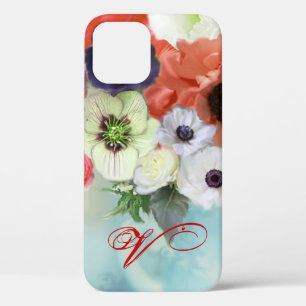 ROTE WEISSE ROSEN UND ANEMONEN BLUME MONOGRAM Case-Mate iPhone HÜLLE