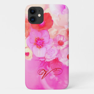 ROTE WEISSE ROSEN UND PINK ANEMONE BLUME MONOGRAM Case-Mate iPhone HÜLLE