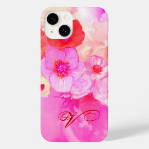 ROTE WEISSE ROSEN UND PINK ANEMONE BLUMEN MONOGRAM Case-Mate iPhone HÜLLE