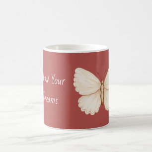 Rote Weiße Schmetterlingsträume Kaffeetasse