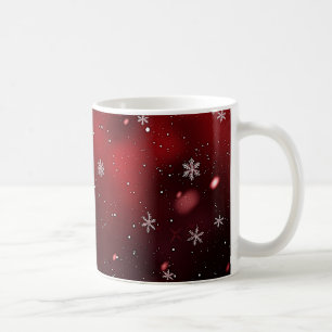 Rote/weiße Schneeflocken Weihnachten Kaffeetasse