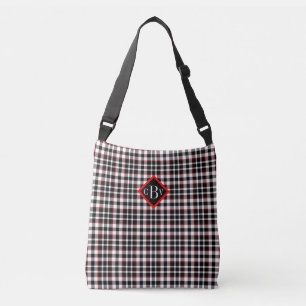 Rote weiße schwarze graue karierte Crossbody Tragetaschen Mit Langen Trägern