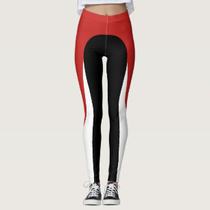 Rote/weiße/schwarze Muster-Leggings Leggings