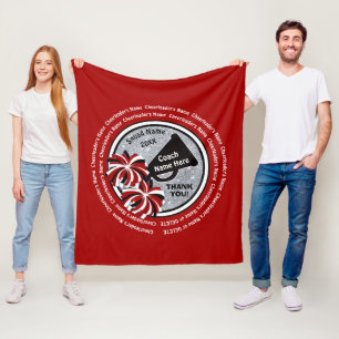 Rote, weiße, schwarze personalisierte fleecedecke