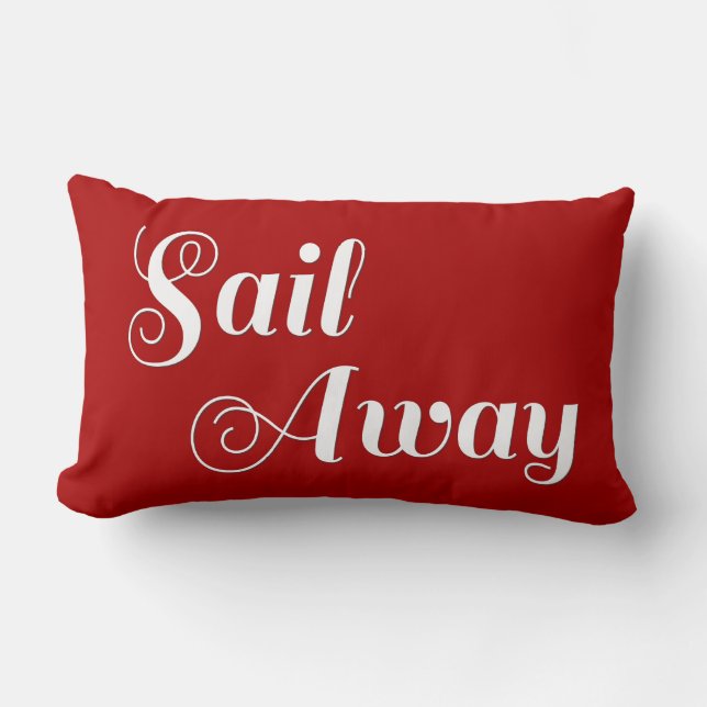 Rote weiße Seesegeln-Streifen Lendenkissen (Vorderseite)