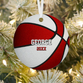 rote weiße Sport-Andenken-Basketball Ornament Aus Metall