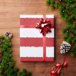 Rote weiße Streifen Einzigartige Imitate drehen We Geschenkpapier
