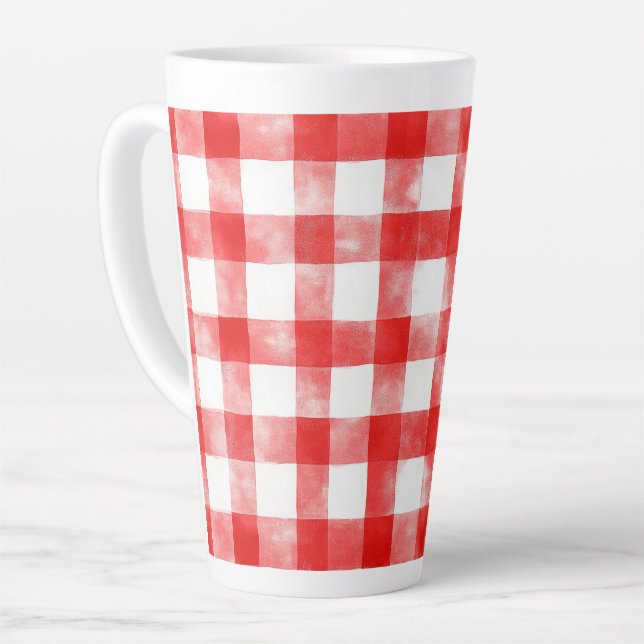 Rote weiße Streifen Milchtasse (Linke Ecke)