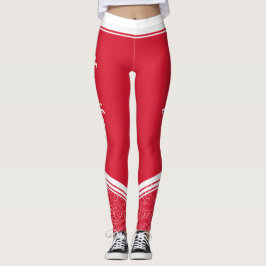 Rote, weiße Streifen und Name modern mädchenhaft Leggings