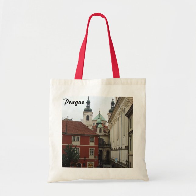 Rote weiße Taschen-Tasche Prags Tragetasche (Vorne)
