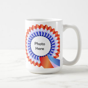 Rote, weiße u. blaue Rosette-Foto-Tasse Tasse