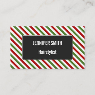 Rote, weiße u. grüne gestreiftes visitenkarte