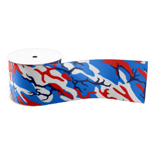 Rote weiße und blaue Camouflage Ripsband