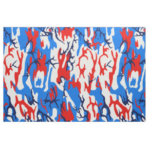 Rote weiße und blaue Camouflage Stoff