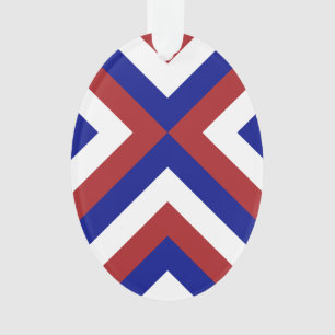 Rote, weiße und blaue Chevronen Ornament