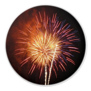 Rote, weiße und blaue Feuerwerke I Patriotic Keramikknauf