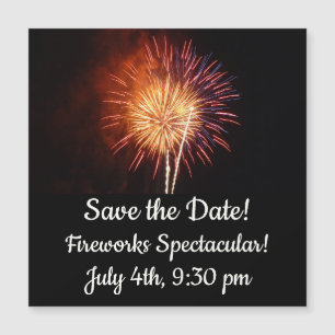 Rote, weiße und blaue Feuerwerke I Patriotic Magnetkarte