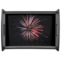 Rote, weiße und blaue Feuerwerkskörper