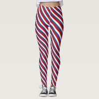 Rote weiße und blaue gestreifte Leggings