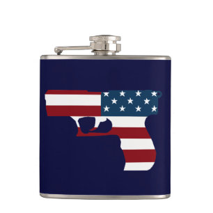 Rote weiße und blaue Gewehr-Flasche Flachmann