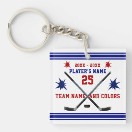 Rote, weiße und blaue Hockey-Geschenke, Schlüsselanhänger