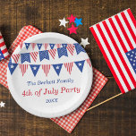 Rote, weiße und blaue Jagdfahnen 4. Juli Party Pappteller<br><div class="desc">Feiern Sie stilvoll mit diesen stilvollen und sehr trendigen Tellern vom 4. Juli Party. Das Design lässt sich leicht mit Ihrer speziellen Veranstaltungssprache personalisieren und Ihre Gäste werden begeistert sein,  wenn sie diese fabelhaften Teller sehen.</div>