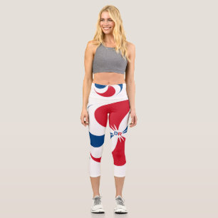 Rote, weiße und blaue Legierung der Dominikanische Capri Leggings