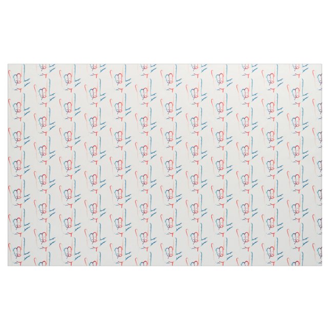 Rote weiße und blaue Liebe ASL I Sie gemustertes Stoff (Yard (91,4 cm))
