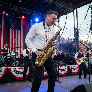 Rote, weiße und blaue Musik Krawatte