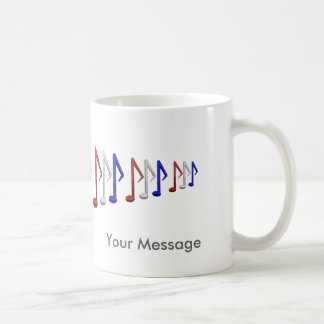 Rote weiße und blaue Musik-Skala-Anmerkungen Kaffeetasse