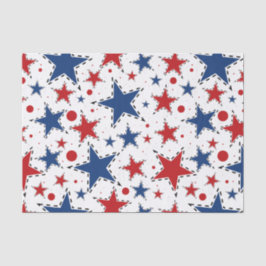 Rote, weiße und blaue Stern-Druck-Muster Seidenpapier
