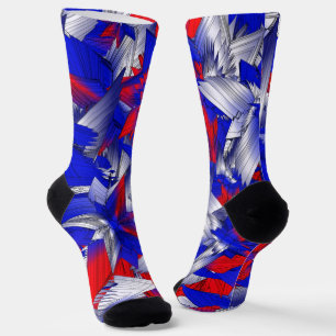 Rote Weiße und Blaue Sterne Socken