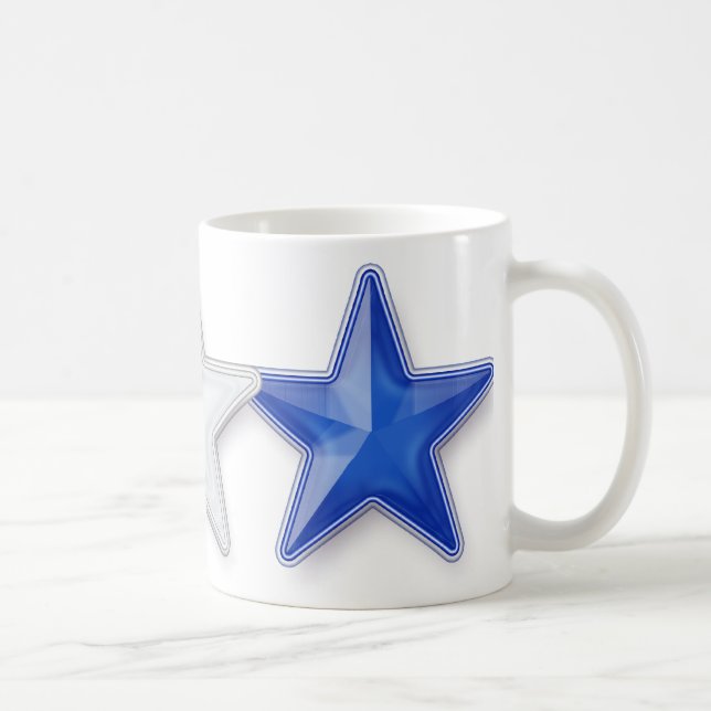 Rote, weiße und blaue Sterne Tasse (Rechts)