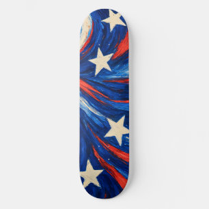 Rote Weiße und Blaue Sterne und Streifen Skateboard
