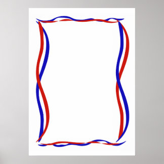 Rote Weiße und Blaue Wellen Poster