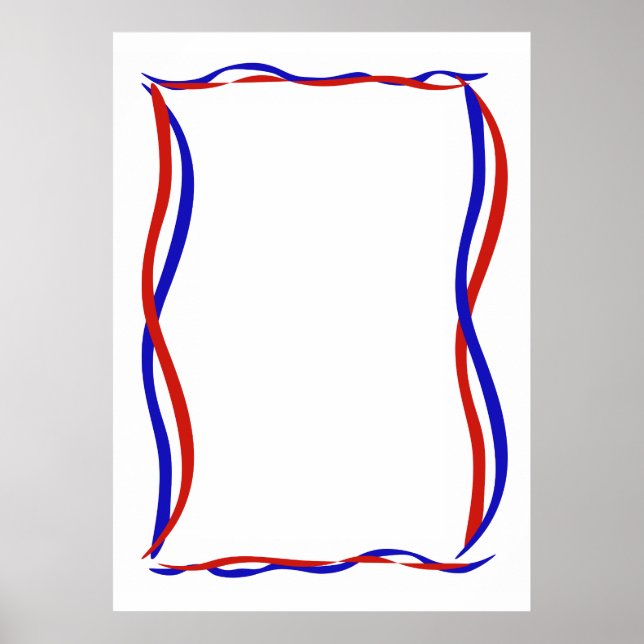Rote Weiße und Blaue Wellen  Poster (Vorne)