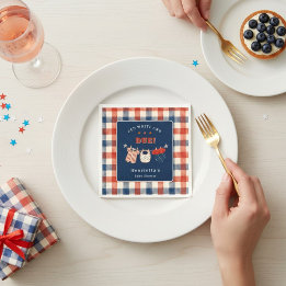 Rote Weiße und Fällige Baby-Shower-Servietten Serviette