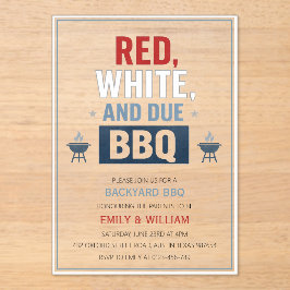 Rote Weiße und fällige BBQ Baby Shower Einladung