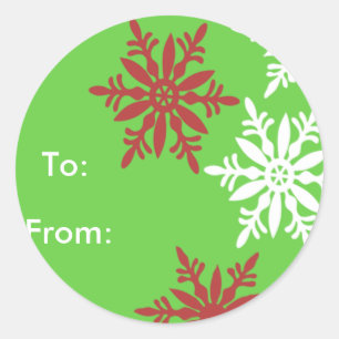 Rote, weiße und grüne Geschenkanhänger Runder Aufkleber